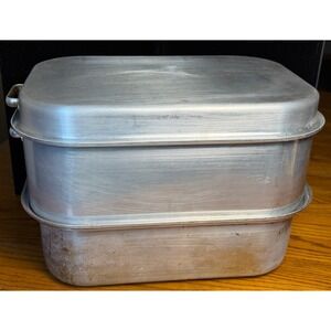Vintage Wear-Ever Aluminum Roaster Steamer Set: No 825-LR 825-FR Made in USA